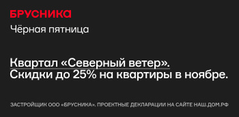 Чёрная пятница в Бруснике. Скидки на квартиры до 13,1 млн рублей