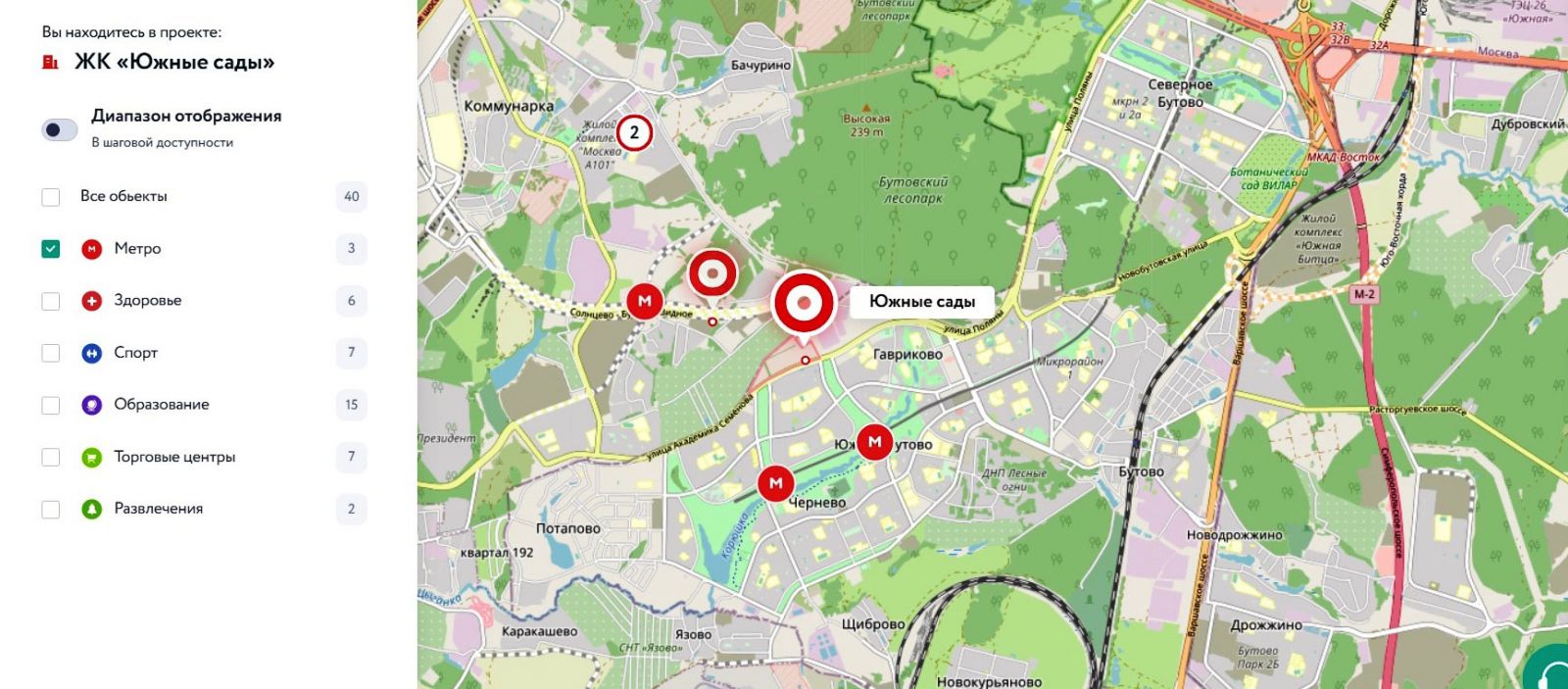 Станция потапово на карте новой. Южные сады Москва. А101 Южные сады. ЖК Южные сады на карте Москвы.