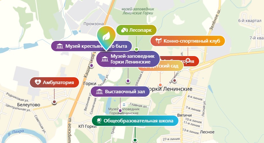 Горки ленинские музей заповедник карта