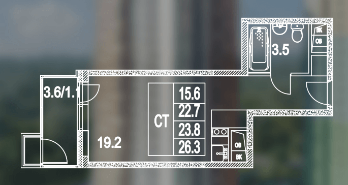 Студийные решения квадратных метров